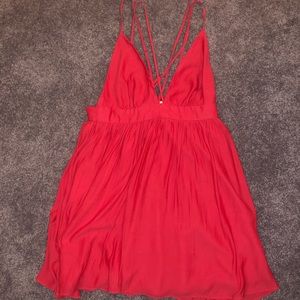 Forever 21 Cut Out Halter Mini Dress Red Sz Large